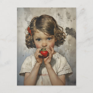 Carte Postale Manger de la fraise