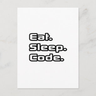 Carte Postale Manger. Dormir. Code.