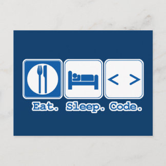 Carte Postale manger dormir coder (html)