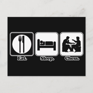 Carte Postale manger dormir échecs