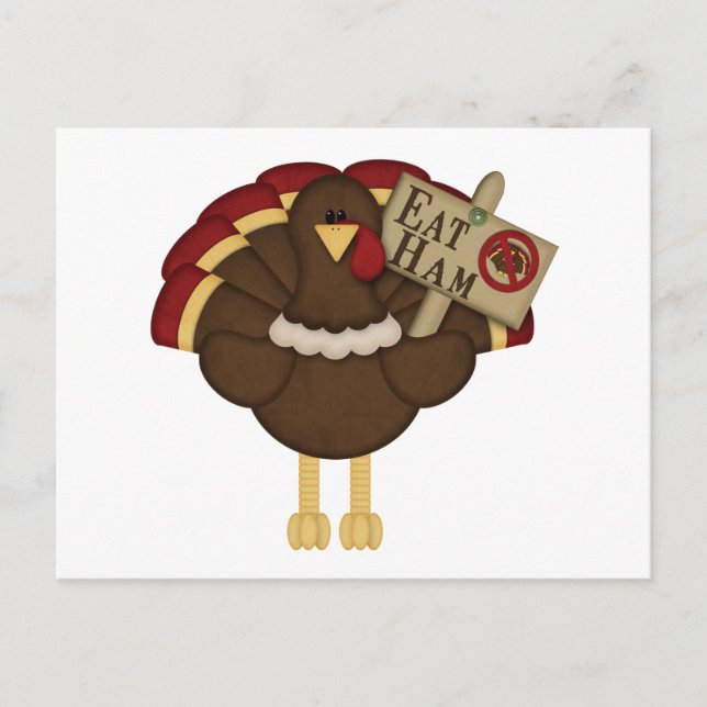 Carte Postale Manger du jambon pas la Turquie (Devant)