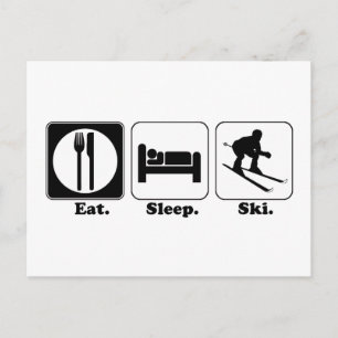 Carte Postale manger du ski de nuit