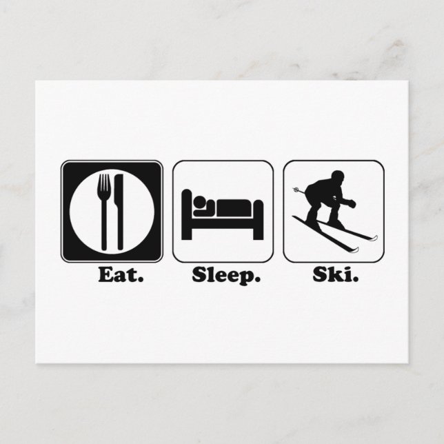 Carte Postale manger du ski de nuit (Devant)