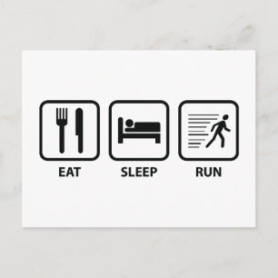 Carte Postale Manger la course de sommeil
