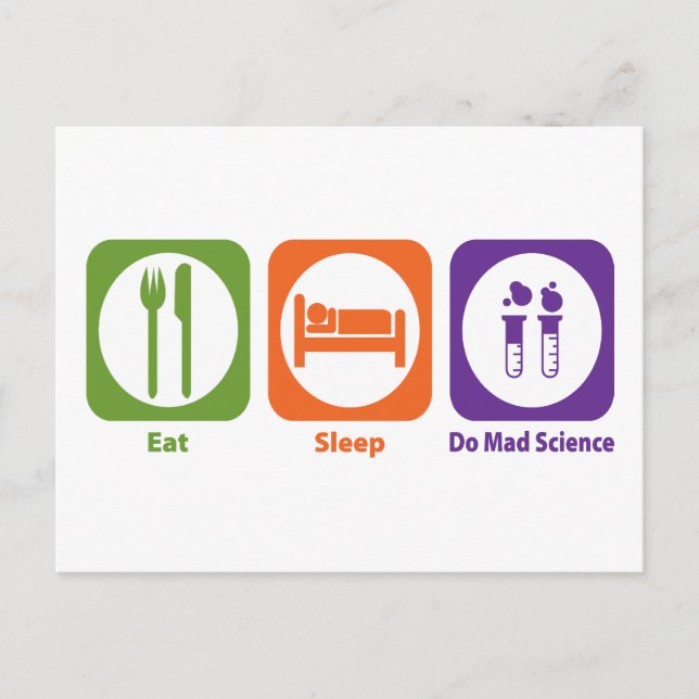 Carte Postale Manger Le Sommeil Faire De La Science (Devant)