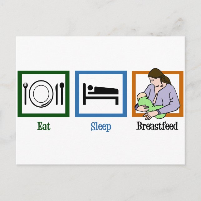 Carte Postale Manger Sleep Breastfeed (Devant)