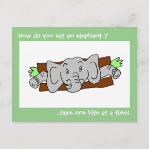 Carte Postale Manger un sandwich à l'éléphant