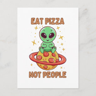 Carte Postale Mangez de la pizza pas des gens