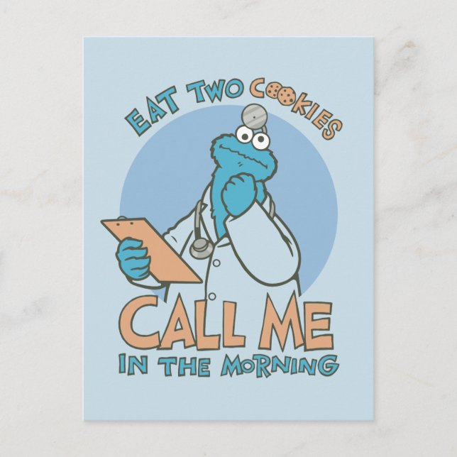 Carte Postale Mangez deux cookies, appelez-moi le matin (Devant)