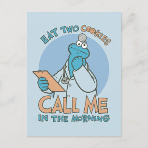 Carte Postale Mangez deux cookies, appelez-moi le matin