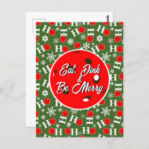 Carte Postale Mangez Dink & Soyez Joyeux Red Green Ho Ho Pickleb
