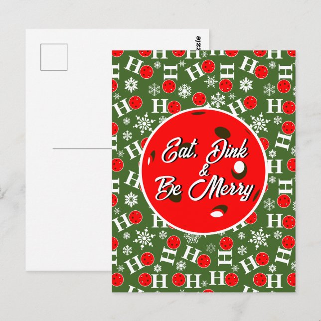 Carte Postale Mangez Dink & Soyez Joyeux Red Green Ho Ho Pickleb (Devant / Derrière)