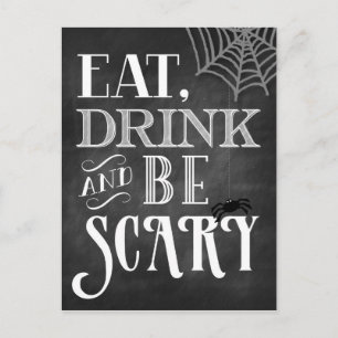 Carte Postale Mangez la boisson et soyez effrayant