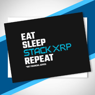 Carte Postale Mangez la pile de sommeil drôle XRP Crypto Citer m