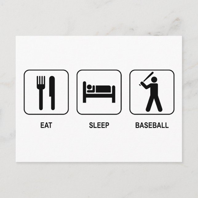 Carte Postale Mangez le baseball du sommeil (Devant)
