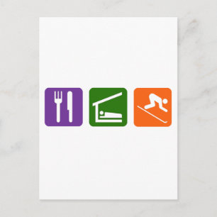 Carte Postale Mangez le ski du sommeil