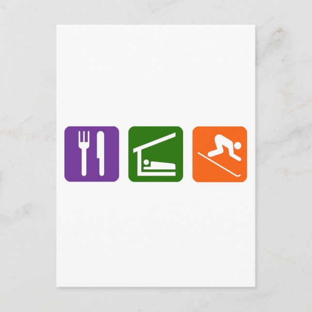 Carte Postale Mangez le ski du sommeil (Devant)