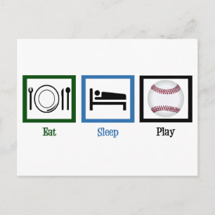 Carte Postale Mangez le sommeil Jouer au baseball