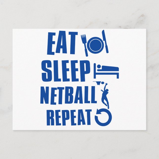 Carte Postale Mangez le sommeil Netball (Devant)