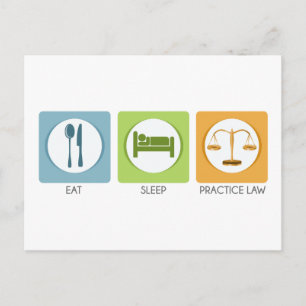 Carte Postale Mangez le sommeil, pratique du droit