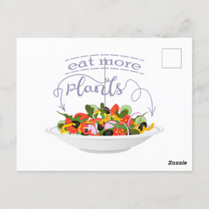 Carte Postale Mangez plus de plantes frais motivation salade let