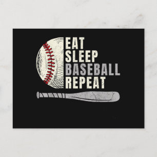 Carte Postale Mangez Sleep Baseball Répéter Funny Baseball Playe