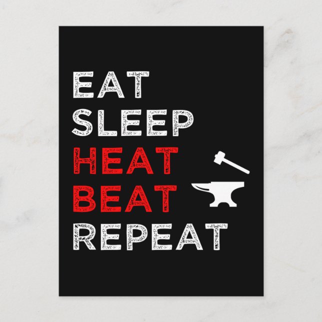 Carte Postale Mangez Sleep Heat Beat Répéter (Devant)