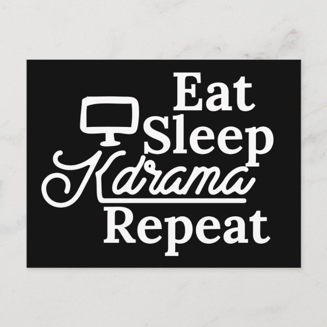 Carte Postale Mangez Sleep Kdrama Répéter (Devant)