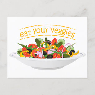 Carte Postale Mangez vos Légumes Citer salade fraîche mélange bo