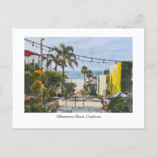Carte Postale Manhattan Beach California Aquarelle Peinture