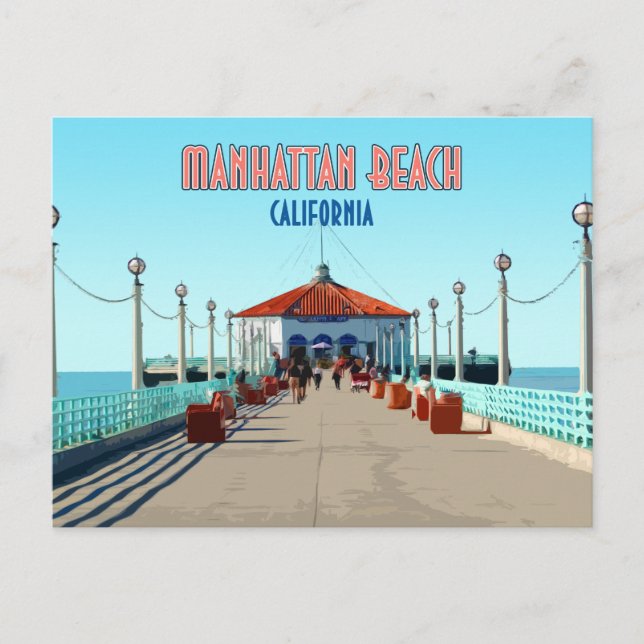 Carte Postale Manhattan Beach Pier Los Angeles Californie (Devant)
