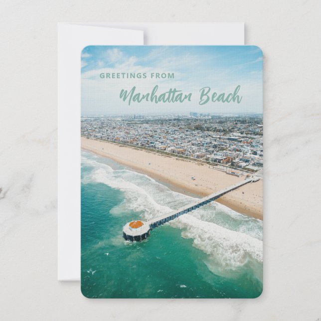 Carte postale Manhattan Beach Salutation personnal (Devant)
