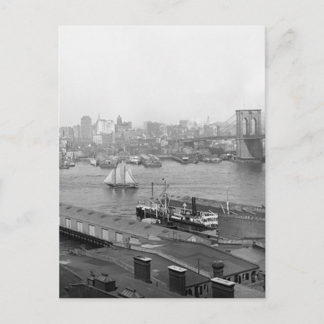 Carte Postale Manhattan de Brooklyn, 1905 (Devant)