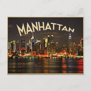Carte Postale Manhattan Night Skyline
