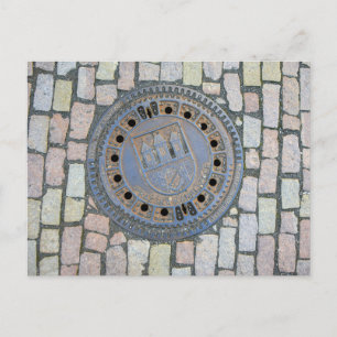 Carte Postale Manhole Cover, Château de Prague, République tchèq