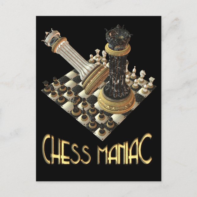 Carte Postale Maniac d'échecs (Devant)