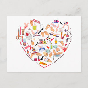 Carte Postale Manicuriste Nail Technicien Outil Coeur