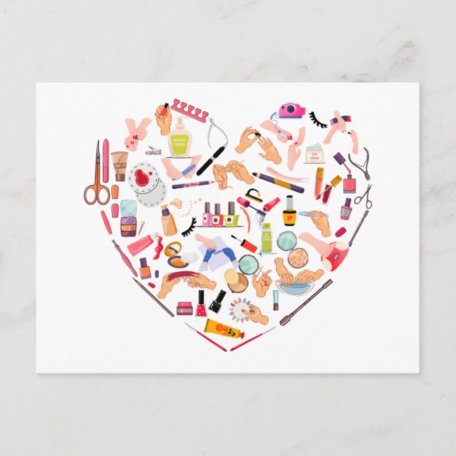 Carte Postale Manicuriste Nail Technicien Outil Coeur (Devant)