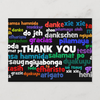 Carte Postale Manières multiples de dire le Merci dans beaucoup