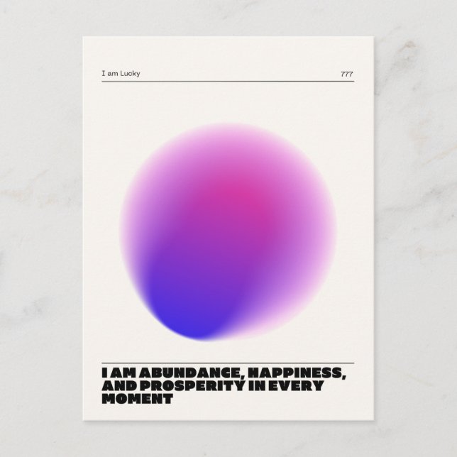 Carte Postale manifestation d'affirmations quotidiennes (Devant)