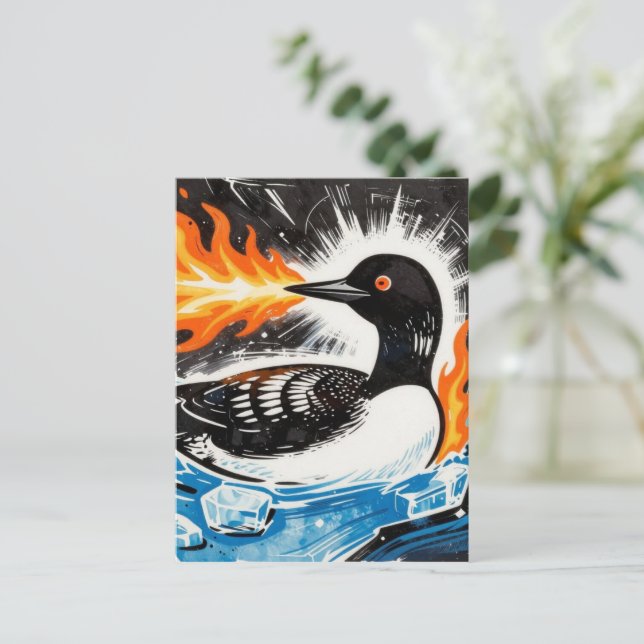 Carte Postale Manifestation de MN Loon furieux crachant du feu e (Debout devant)