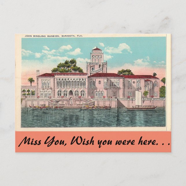 Carte Postale Manoir à sonneries, Sarasota, Floride (Devant)