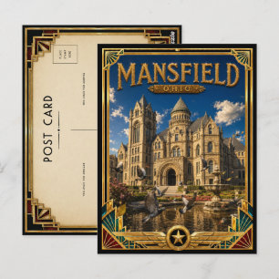 Carte Postale Mansfield Ohio Art Déco Vintage Âge d'Or