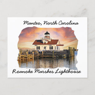 Carte postale Manteo NC du phare de Roanoke Marshe