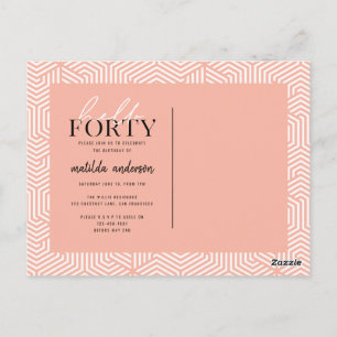 Carte Postale Manuscrit et quarantième anniversaire géométrique