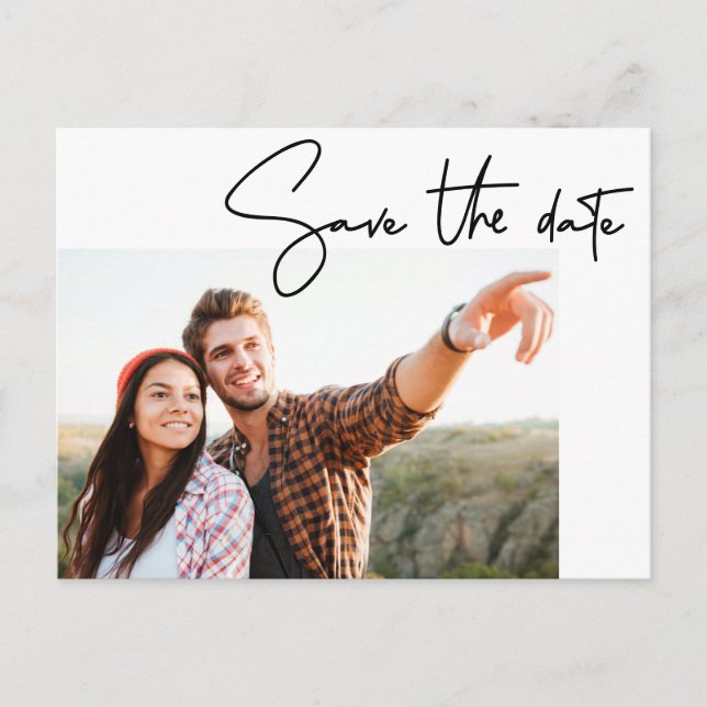 Carte Postale Manutention moderne Enregistrer la date Script Pho (Devant)