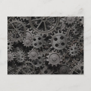 Carte Postale Many old rusty metal gears or machine