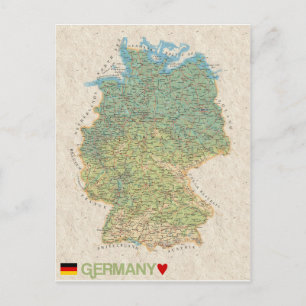 CARTE POSTALE MAP ♥ Allemagne