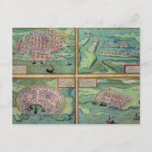 Carte Postale Map of Calais, Malte, Rhodes, et Famagusta, from