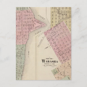 Carte Postale Map of Lake City, and Map of Wabasha, Minnesota